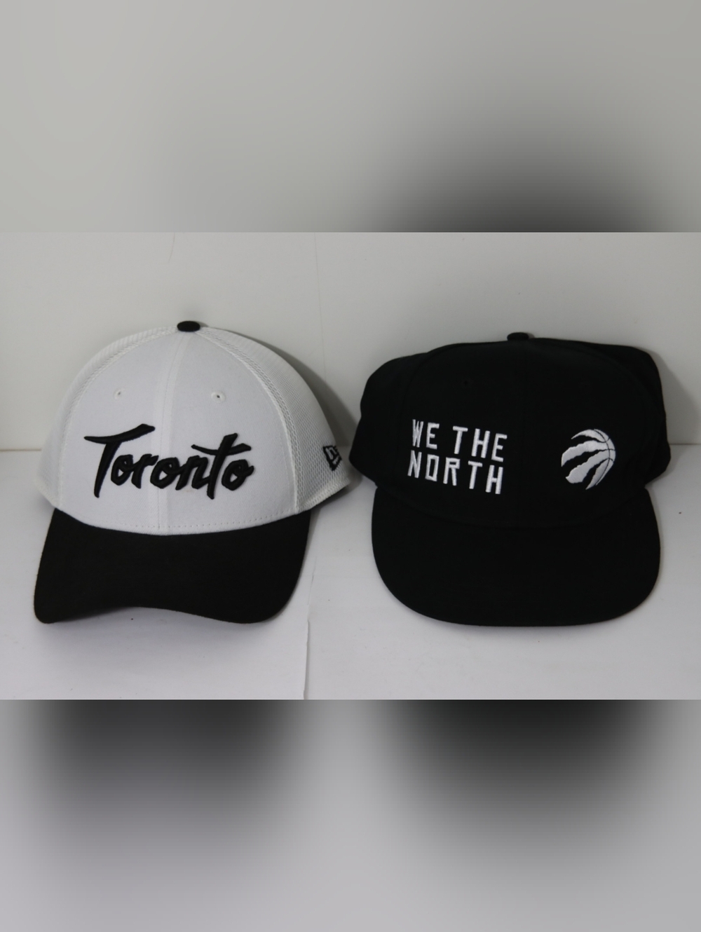 Toronto & We The North Black and White Baseball Caps Small/medium